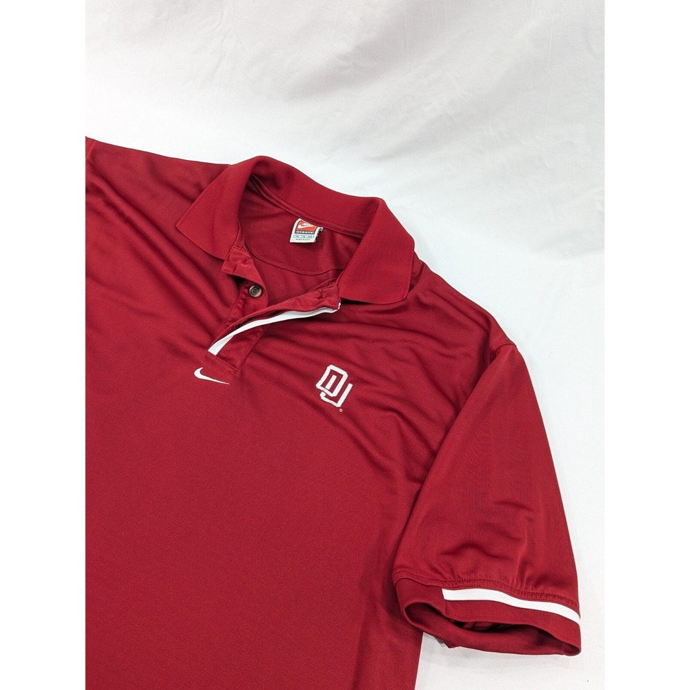VTG 80s Nike Team XXL Made In USA Heavy Oklahoma Sooners Polo Center‎ Check Polo